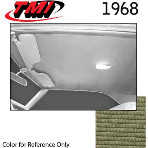 20-8058-979 IVY GOLD - 1968 COUPE HEADLINER INCLUDES EXTRA VINYL TO COVER SAILPANELS W/O BACKBOARDS