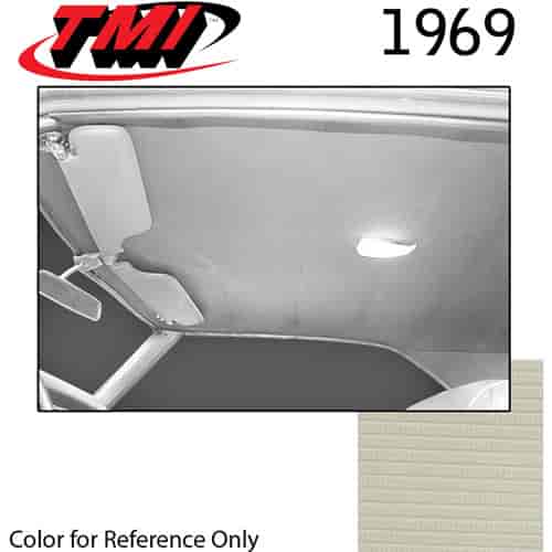 20-8058-617 WHITE - 1969 COUPE HEADLINER INCLUDES EXTRA VINYL TO COVER SAILPANELS W/O BACKBOARDS