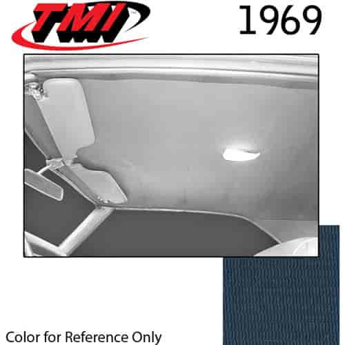 20-8058-977 DARK BLUE - 1969 COUPE HEADLINER INCLUDES EXTRA VINYL TO COVER SAILPANELS W/O BACKBOARDS