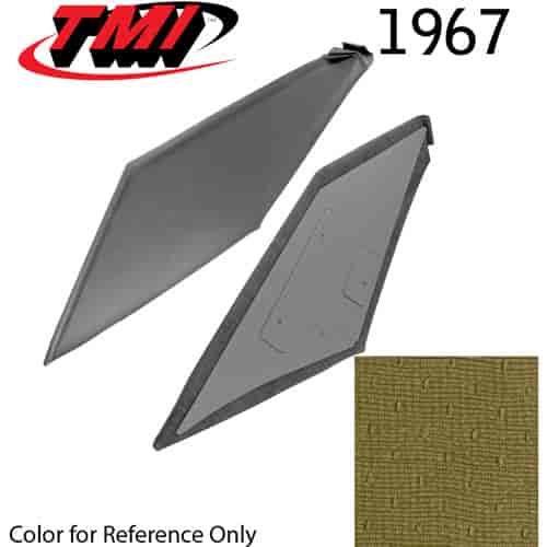 20-8067-929 GOLD - 1967 COUPE SAIL PANELS 1 PAIR COMPLETE READY TO INSTALL