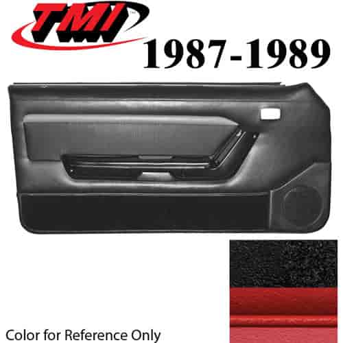 10-73007-958-801-63S BLACK W/BLACK COMFORTWEAVE/RED STRIPE/BLACK CARPET - 1987-89 MUSTANG COUPE & HA