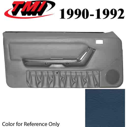 10-73100-6426-6426 CRYSTAL BLUE 1990-92 - 1993 MUSTANG COUPE & HATCHBACK DOOR PANELS POWER WINDOWS WITH VINYL INSERTS