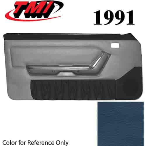 10-73101-6426-6426 CRYSTAL BLUE 1990-92 - 1994 MUSTANG COUPE & HATCHBACK DOOR PANELS POWER WINDOWS WITH VINYL INSERTS