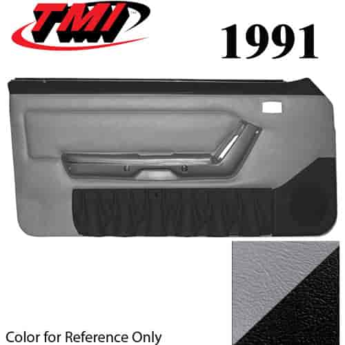 10-73101-972-6958 TITANIUM GRAY W/BLACK POCKET 1990-92 - 1995 MUSTANG COUPE & HATCHBACK DOOR PANELS