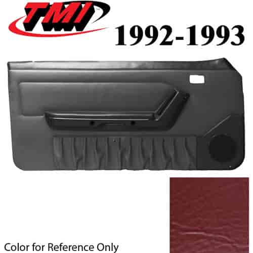 10-73102-6244-6244 SCARLET RED 1990-92 - 1992-93 MUSTANG COUPE & HATCHBACK DOOR PANELS POWER WINDOWS WITHOUT INSERTS