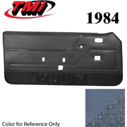 10-73104-970-8082 ACADEMY BLUE WITH BLUE CARPET - 1986 MUSTANG COUPE & HATCHBACK DOOR PANELS POWER WINDOWS POWER DOOR LOCKS