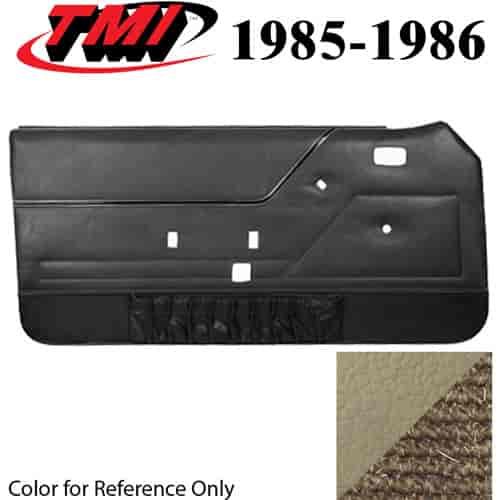 10-73105-973-3P-906 SAND BEIGE WITH SAND BEIGE CARPET - 1985-86 MUSTANG COUPE & HATCHBACK DOOR PANEL