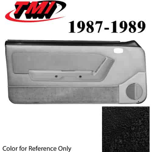 10-73107-958-958-801 BLACK NOT ORIGINAL - 1987-89 MUSTANG COUPE & HATCHBACK DOOR PANELS POWER WINDOWS WITH VINYL INSERTS