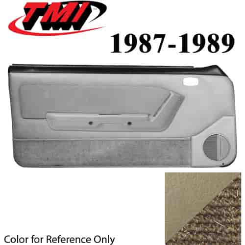 10-73107-973-973-906 SAND BEIGE - 1987-89 MUSTANG COUPE & HATCHBACK DOOR PANELS POWER WINDOWS WITH VINYL INSERTS