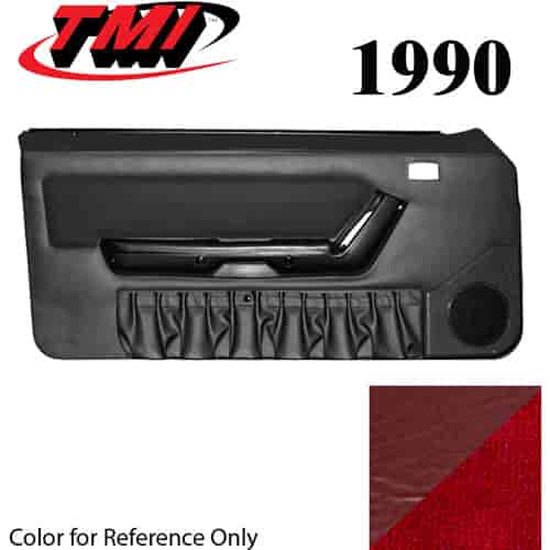 10-73120-6244-57-244 SCARLET RED 1990-92 - 1992 MUSTANG COUPE & HATCHBACK DOOR PANELS POWER WINDOWS WITH VELOUR INSERTS