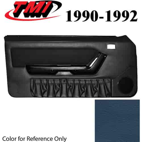 10-73120-6426-58-426 CRYSTAL BLUE 1990-92 - 1993 MUSTANG COUPE & HATCHBACK DOOR PANELS POWER WINDOWS WITH VELOUR INSERTS