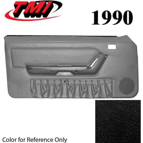 10-73200-6958-6958 EBONY BLACK 1990-93 - 1990 MUSTANG COUPE & HATCHBACK DOOR PANELS MANUAL WINDOWS WITH VINYL INSERTS