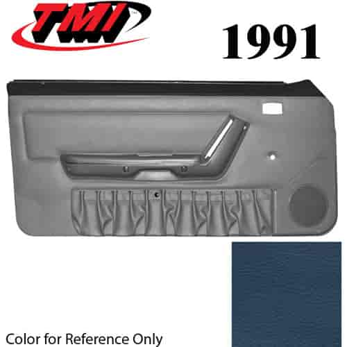 10-73201-6426-6426 CRYSTAL BLUE 1990-92 - 1994 MUSTANG COUPE & HATCHBACK DOOR PANELS MANUAL WINDOWS WITH VINYL INSERTS