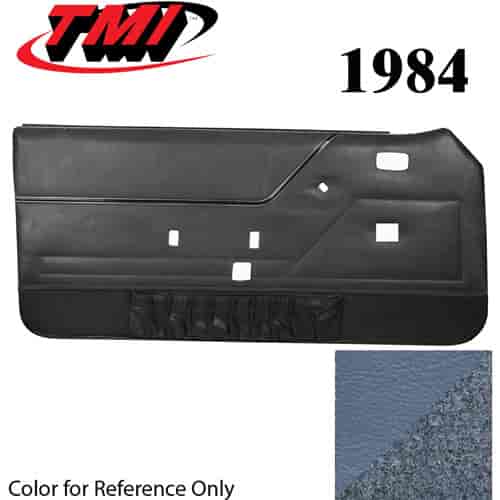 10-73204-970-8082 ACADEMY BLUE WITH BLUE CARPET - 1986 MUSTANG COUPE & HATCHBACK DOOR PANELS MANUAL WINDOWS