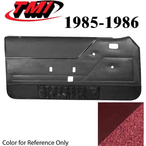 10-73205-3116-6P-7298 CANYON RED WITH RED CARPET - 1985-86 MUSTANG COUPE & HATCHBACK DOOR PANELS MANUAL WINDOWS