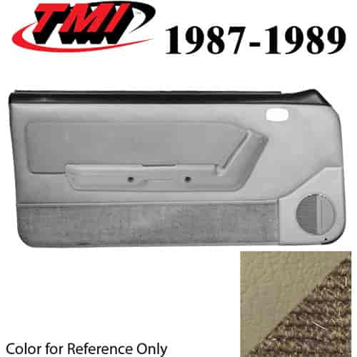 10-73207-973-973-906 SAND BEIGE - 1987-89 MUSTANG COUPE & HATCHBACK DOOR PANELS MANUAL WINDOWS WITH VINYL INSERTS