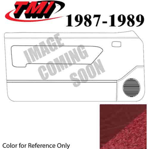 10-73407-6244-815 SCARLET RED - 1987-89 MUSTANG COUPE & HATCHBACK DOOR PANELS MANUAL WINDOWS WITHOUT INSERTS