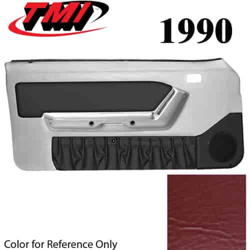 10-74100-6244-6244 SCARLET RED 1990-92 - 1992 MUSTANG CONVERTIBLE DOOR PANELS POWER WINDOWS WITH VINYL INSERTS
