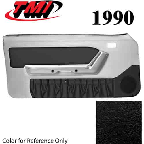 10-74100-6958-6958 EBONY BLACK 1990-93 - 1990 MUSTANG CONVERTIBLE DOOR PANELS POWER WINDOWS WITH VINYL INSERTS