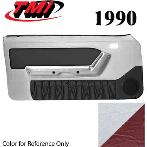 10-74100-965-6244-44 WHITE WITH SCARLET RED 1990-92 - 1995 MUSTANG CONVERTIBLE DOOR PANELS POWER WINDOWS WITH VINYL INSERTS