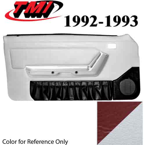 10-74102-965-6244 WHITE WITH SCARLET RED 1990-92 - 1992-93 MUSTANG CONVERTIBLE DOOR PANELS POWER WINDOWS WITHOUT INSERTS