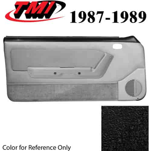 10-74107-958-958-801 BLACK NOT ORIGINAL - 1987-89 MUSTANG CONVERTIBLE DOOR PANELS POWER WINDOWS WITH VINYL INSERTS