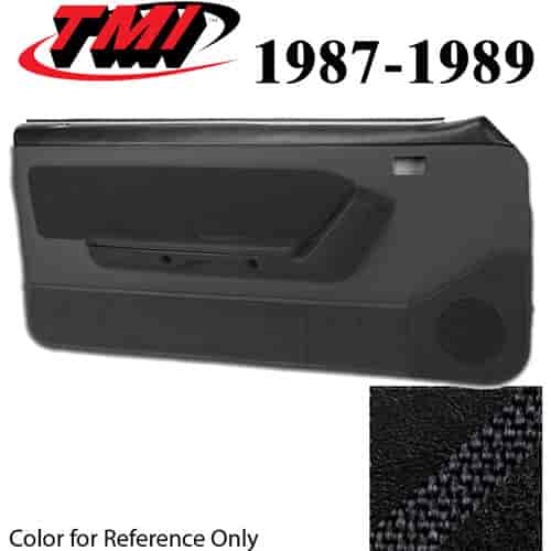 10-74117-958-70-801 BLACK NOT ORIGINAL - 1987-89 MUSTANG CONVERTIBLE DOOR PANELS POWER WINDOWS WITH TWEED INSERTS