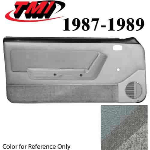 10-74127-953-56-857 MEDIUM SMOKE GRAY - 1987-89 MUSTANG CONVERTIBLE DOOR PANELS POWER WINDOWS WITH VELOUR INSERTS