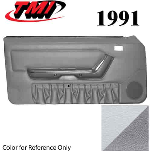 10-74201-965-972 WHITE WITH TITANIUM 1990-92 - 1995 MUSTANG CONVERTIBLE DOOR PANELS MANUAL WINDOWS WITH VINYL INSERTS