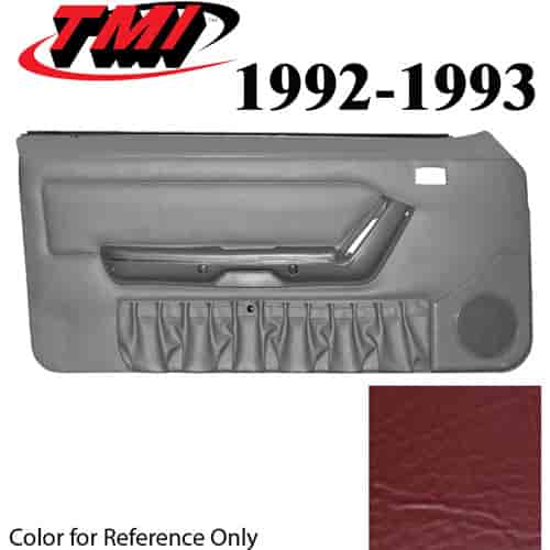 10-74202-6244-6244 SCARLET RED 1990-92 - 1992-93 MUSTANG CONVERTIBLE DOOR PANELS MANUAL WINDOWS WITHOUT INSERTS