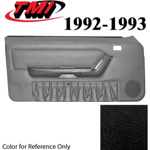 10-74202-6958-6958 EBONY BLACK 1990-93 - 1992-93 MUSTANG CONVERTIBLE DOOR PANELS MANUAL WINDOWS WITHOUT INSERTS