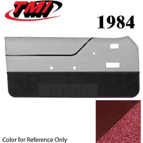 10-74204-3116-7298 CANYON RED WITH RED CARPET 1984 - 1985 MUSTANG CONVERTIBLE DOOR PANELS MANUAL WINDOWS