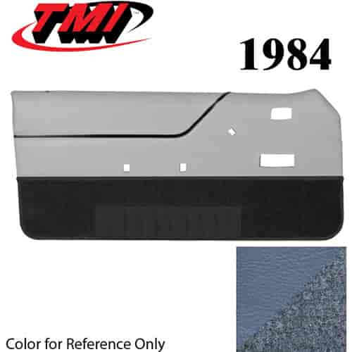 10-74204-970-8082 ACADEMY BLUE WITH BLUE CARPET 1983-84 - 1985 MUSTANG CONVERTIBLE DOOR PANELS MANUAL WINDOWS