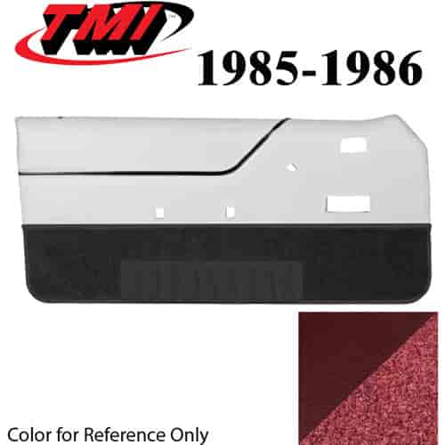 10-74205-3116-6P-7298 CANYON RED - 1985-86 MUSTANG CONVERTIBLE DOOR PANELS MANUAL WINDOWS