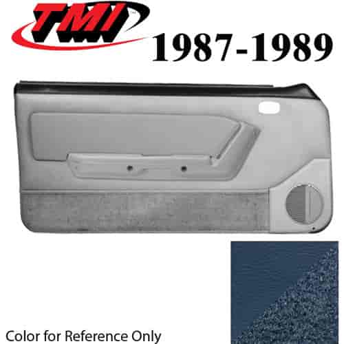 10-74207-968-68-9304 REGATTA BLUE - 1987-89 MUSTANG CONVERTIBLE DOOR PANELS MANUAL WINDOWS WITH VINYL INSERTS