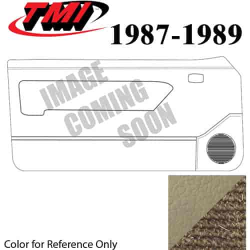 10-74407-973-906 SAND BEIGE - 1987-89 MUSTANG CONVERTIBLE DOOR PANELS MANUAL WINDOWS WITHOUT INSERTS
