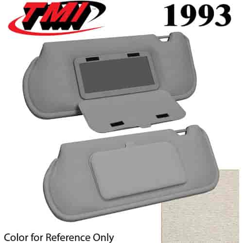 21-73016-2000 OPAL GRAY 1993 - 1990-93 SUNROOF MUSTANG SUNVISORS OPTIONAL CLOTH W/MIRRORS