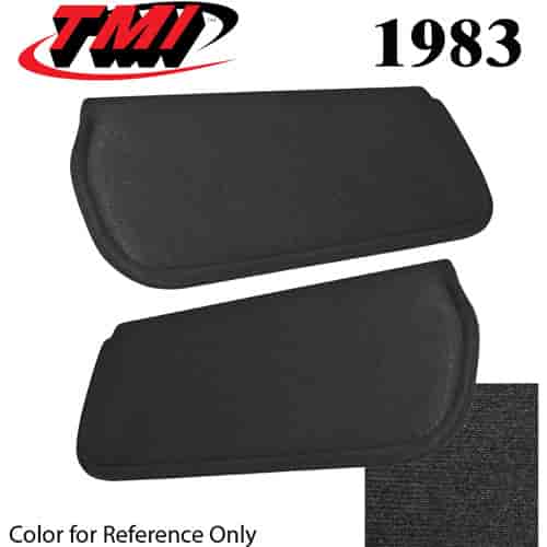 21-73019-1559 BLACK 1983 - 1983-84 MUSTANG SUNVISORS STANDARD CLOTH - NO MAP STRAP ON CLOTH VISORS