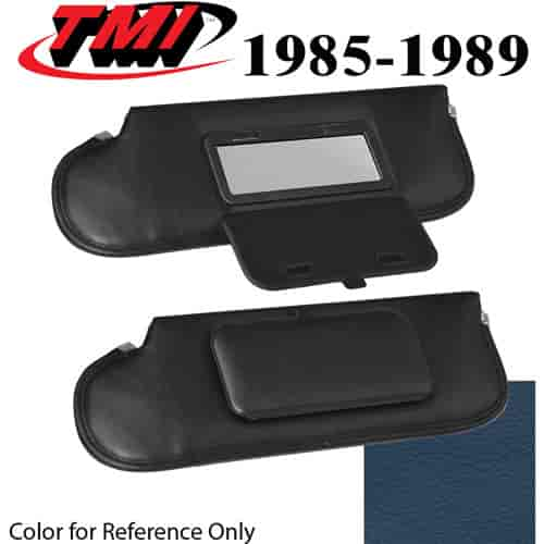 21-74003-968 REGATTA BLUE 1985-89 - 1983-86 CONVT. MUSTANG SUNVISORS WITH MIRRORS SEAT VINYL