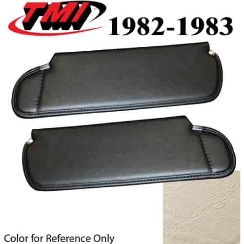 21-74203-3407 OPAL WHITE 1982-83 - 1983-86 CONVT. MUSTANG SUNVISORS WITHOUT MIRROR SEAT VINYL