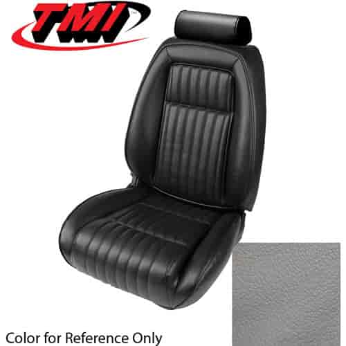 43-73621-L972 TITANIUM GRAY 1990-92 CA - 1992-93 MUSTANG COUPE GT & LX SEAT UPHOLSTERY WITHOUT PULL-OUT KNEE BOLSTERS LEATHER