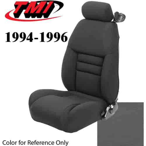 43-76604-L768 1994-96 MUSTANG GT FRONT BUCKET SEAT OPAL GRAY LEATHER UPHOLSTERY LARGE HEADREST COVERS INCLUDED