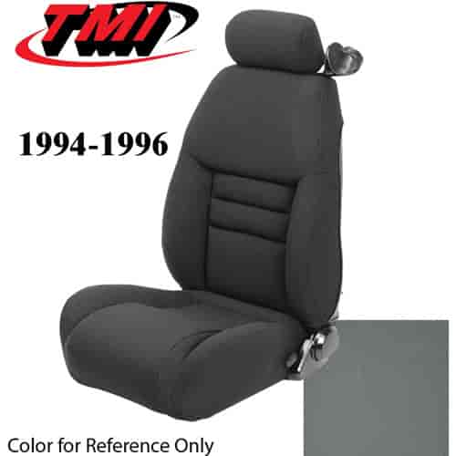 43-76304-6687 1994-96 MUSTANG GT FRONT BUCKET SEAT OPAL GRAY VINYL UPHOLSTERY LARGE HEADREST COVERS INCLUDED