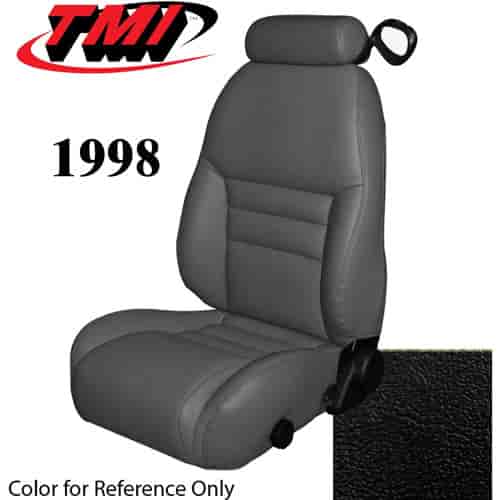 43-76308-958 1998 MUSTANG GT FRONT BUCKET SEAT BLACK VINYL UPHOLSTERY SMALL HEADREST COVERS INCLUDED
