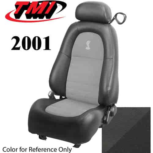43-76501-L741-9002-A 2001 MUSTANG COBRA FRONT BUCKET SEATS DARK CHARCOAL LEATHER UPHOLSTERY WITH ALCANTARA DARK CHARCOAL INSERTS