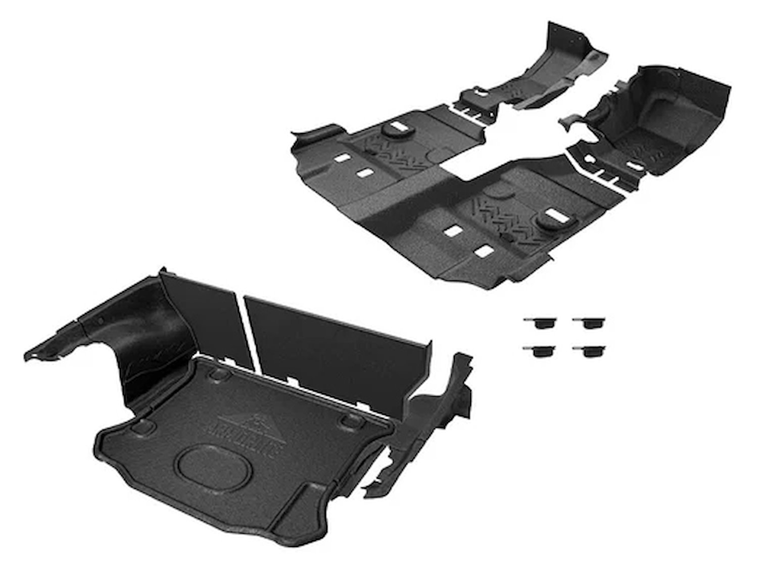 B1013653-BLK1-AA Replacement Front & Rear Flooring System for 2011-2018 Jeep Wrangler JKU 4DR [Mesa Smoke]