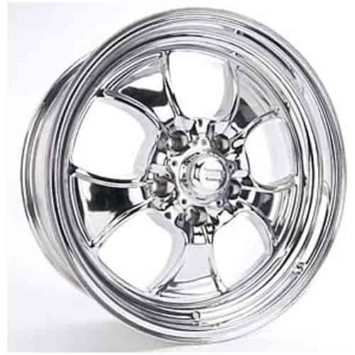 Polished Hopster Wheel Size: 15 x 7" Bolt Circle: 5 x 4-3/4" Rear Spacing: 4-1/4"