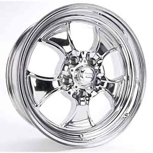 Polished Hopster Wheel Size: 17 x 7" Bolt Circle: 5 x 4-3/4" Rear Spacing: 3-3/4"