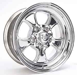 Polished Hopster Wheel Size: 15 x 6" Bolt Circle: 5 x 4-3/4" Rear Spacing: 3-3/8"