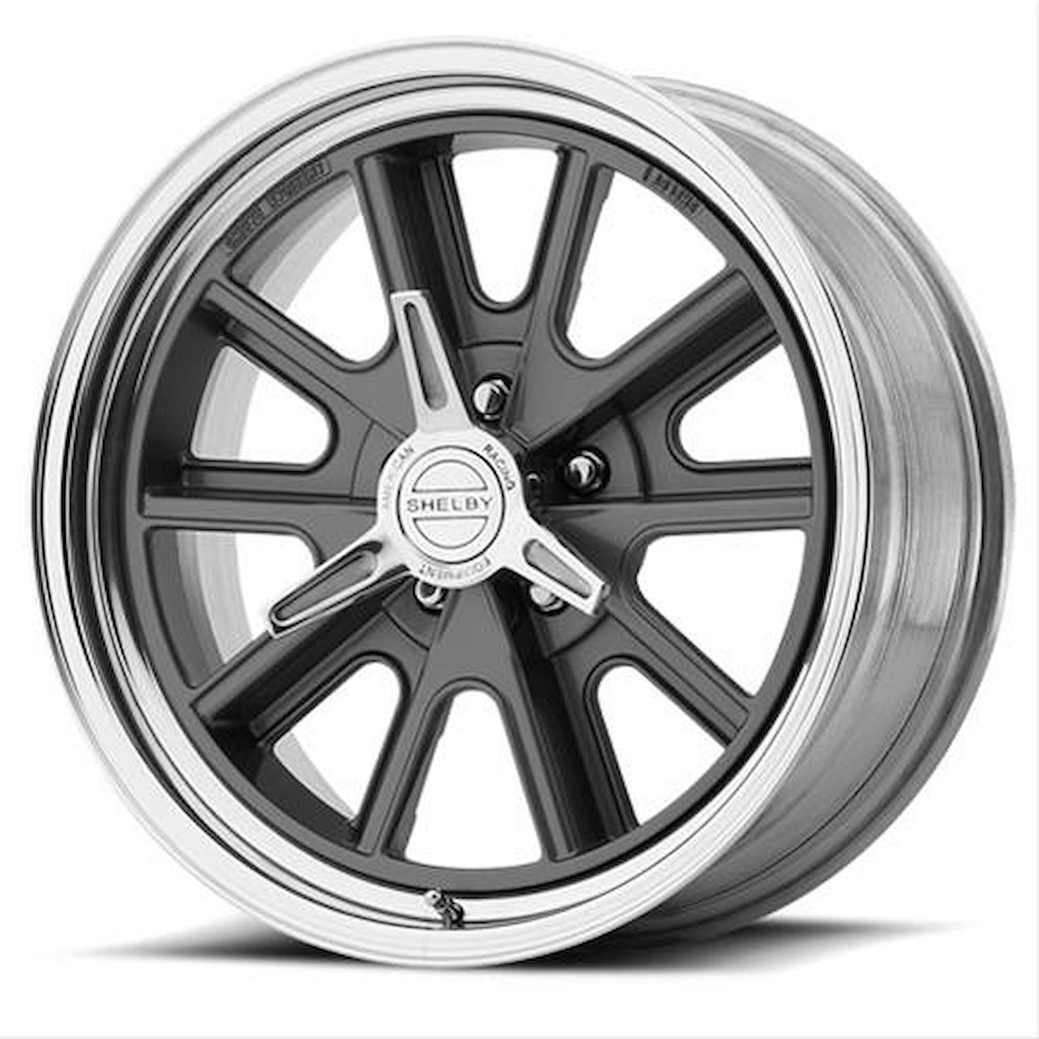 AMERICAN RACING 427 SHELBY COBRA TWO-PIECE MAG GRAY CENTER POLISHED BARREL 15 x 10 5X4.75 -19 4.75
